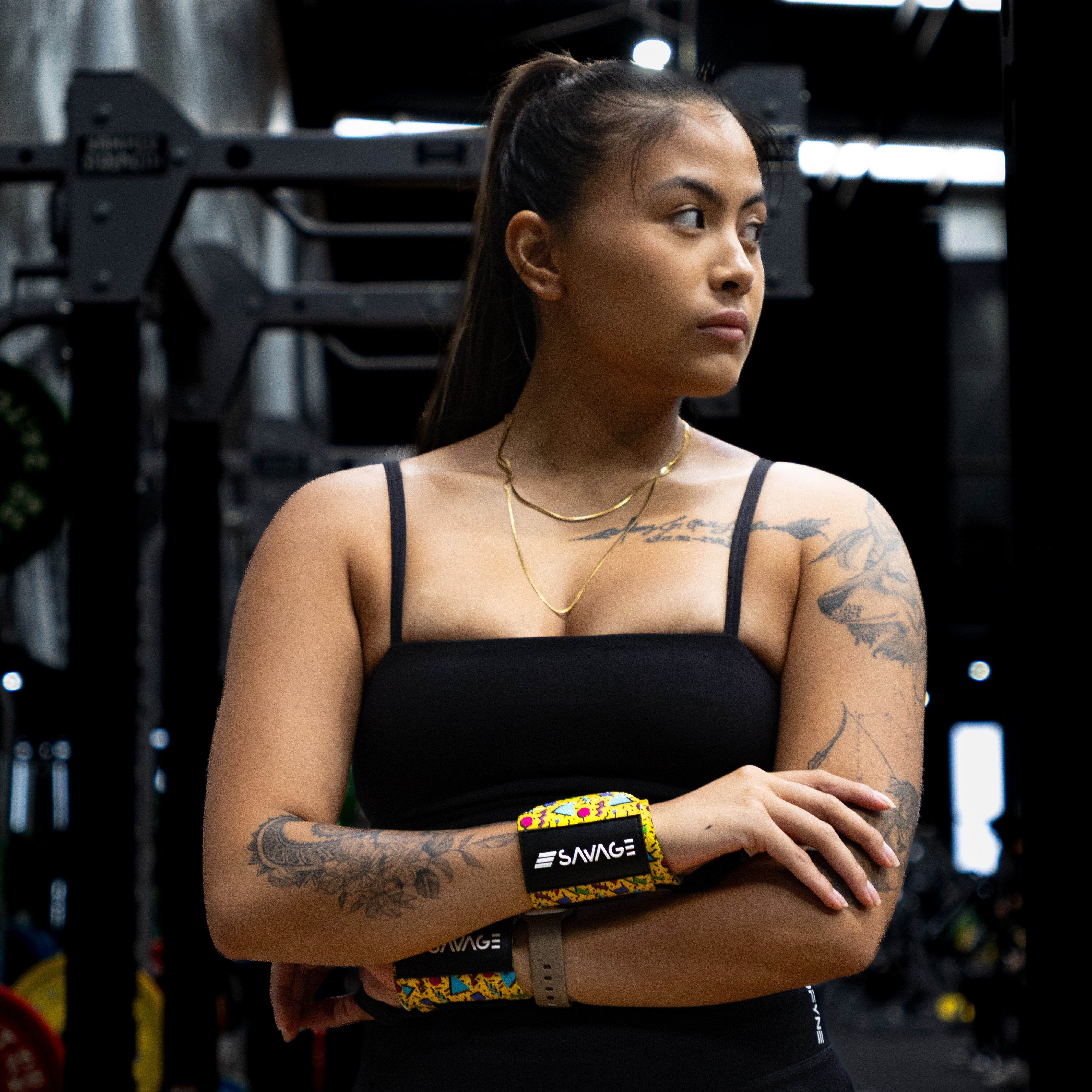 90s Wrist Wraps 2pk - Yellow & Purple